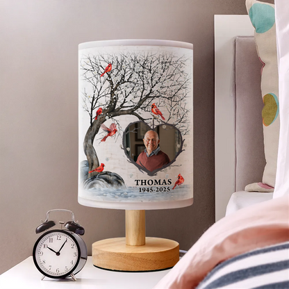 Personalized Fabric Lamp with Cardinal Photo Calendar - unique custom lamp.