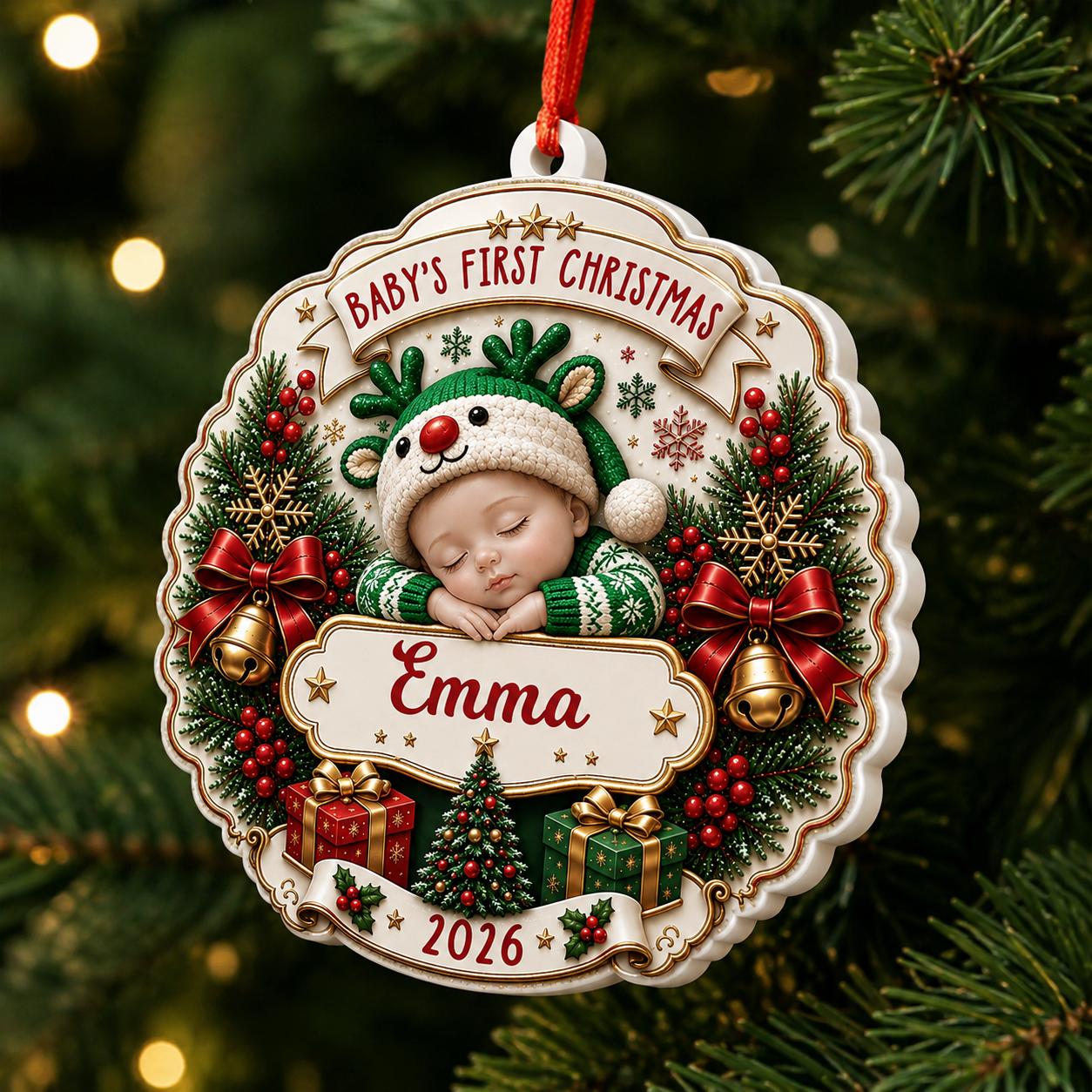 First Christmas Gift For Newborn - Real 3D Relief Ornament