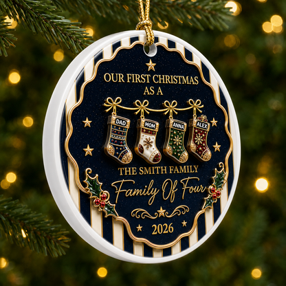 Our First Christmas - Real 3D Ceramic Ornament