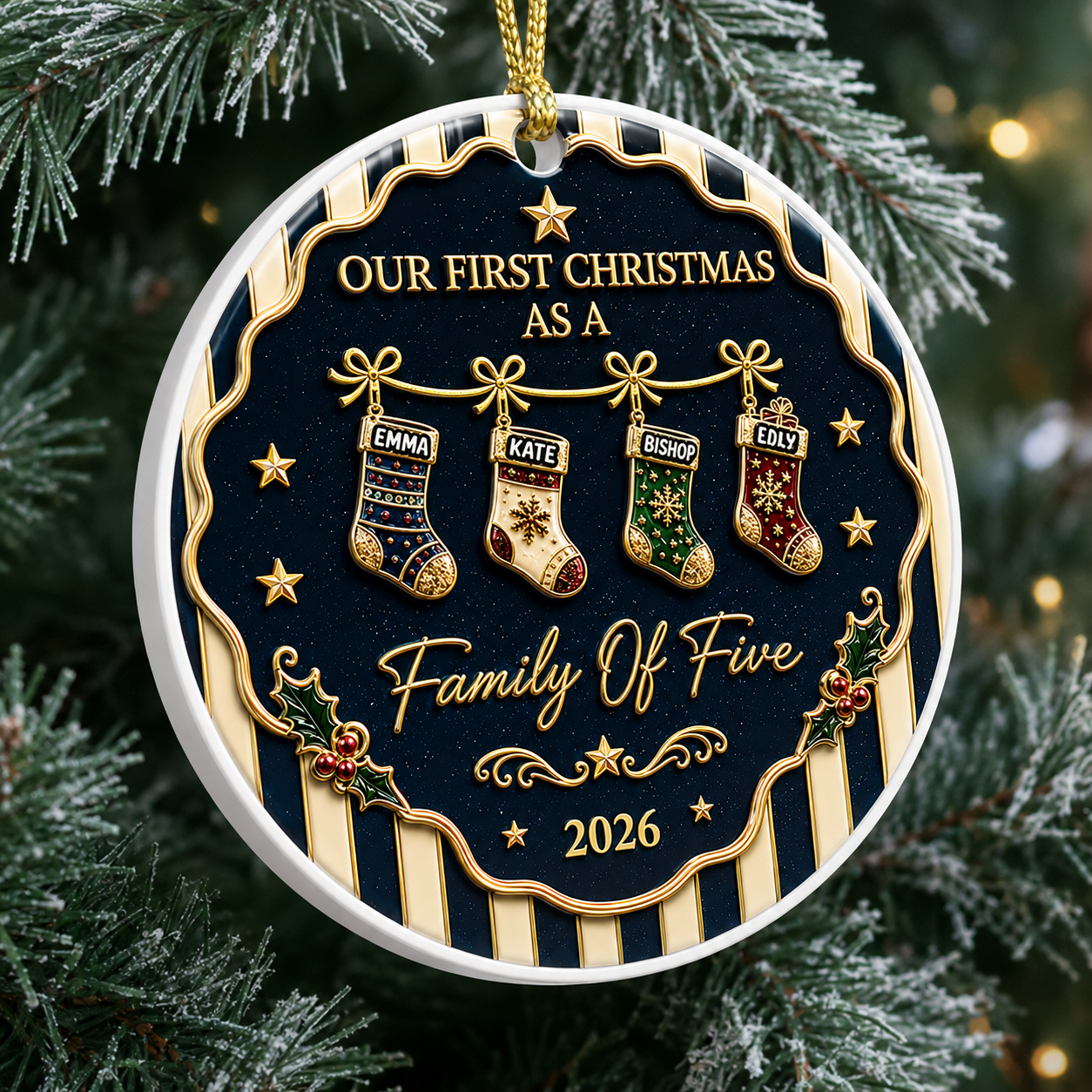 Our First Christmas - Real 3D Ceramic Ornament