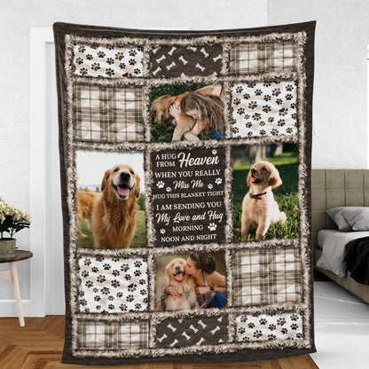 Personalized Dog Loss Memorial Blanket, custom sympathy gift to remember your beloved pet.