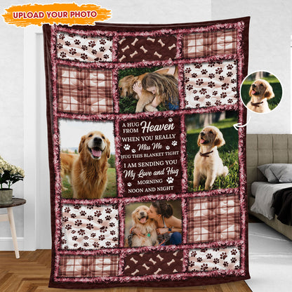 Personalized Dog Loss Memorial Blanket, custom sympathy gift to remember your beloved pet.
