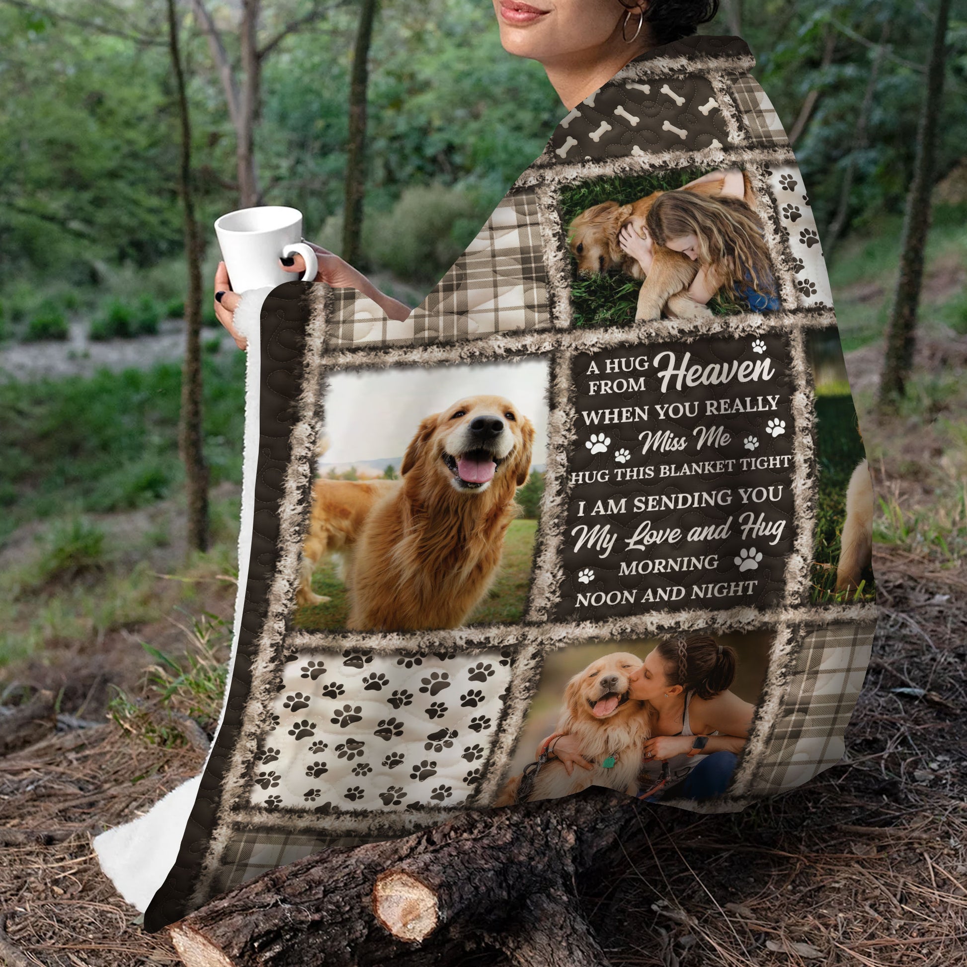 Personalized Dog Loss Memorial Blanket, custom sympathy gift to remember your beloved pet.