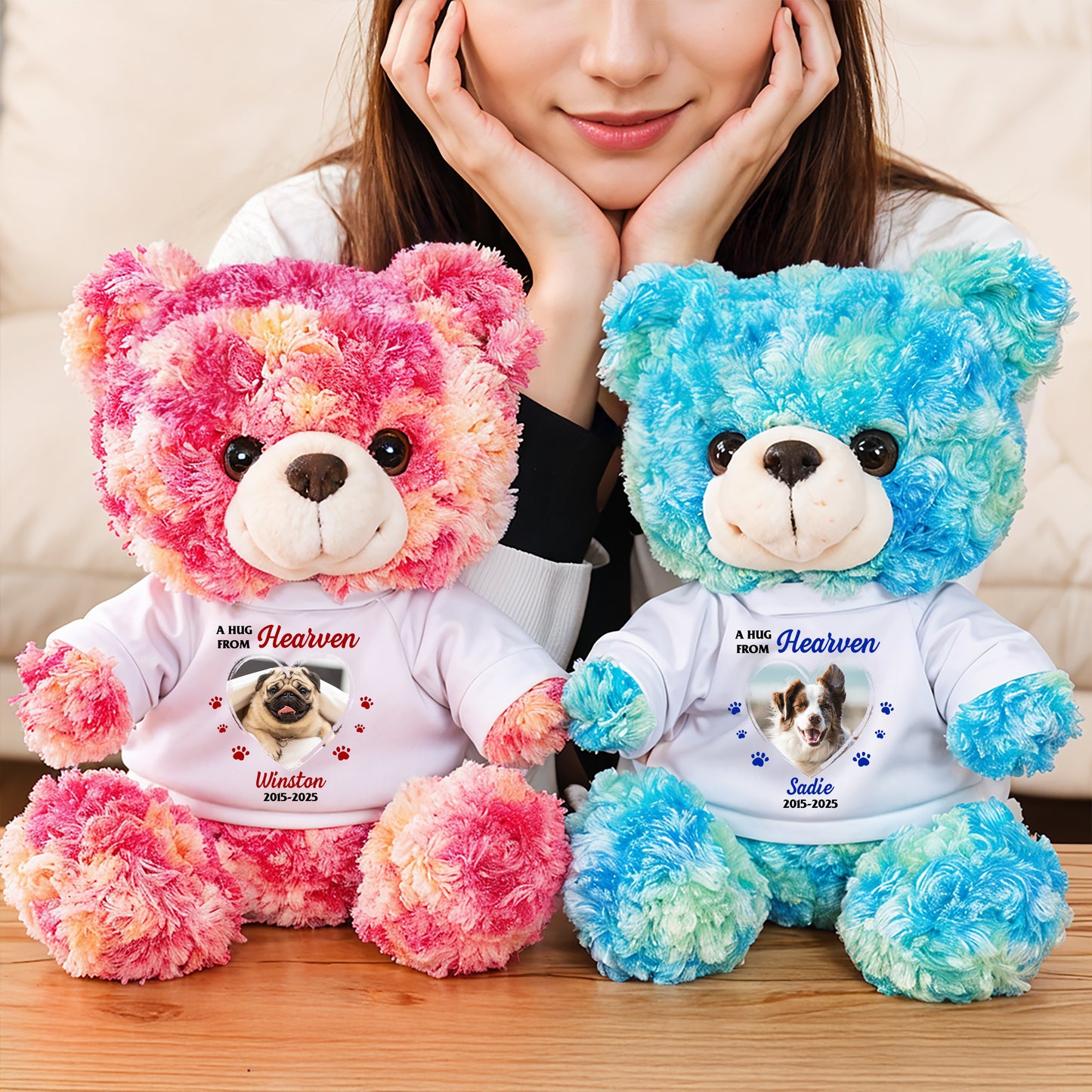 Personalized "Don't Cry For Me" memorial teddy bear plush, a comforting bereavement gift.