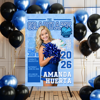 Class Of 2026 Party Cheerleading - Personalized Graduation Welcome Sign