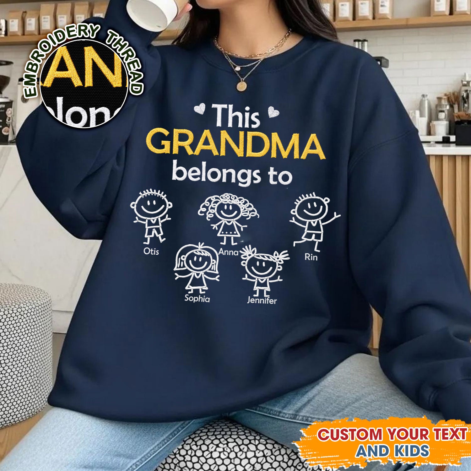 Embroidered flowers crewneck sweatshirt. A cozy and unique floral gift.