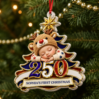 Newborn 250 Years Of Freedom United States Of America - Real 3D Relief Ornament