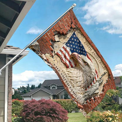 Family Name America 250 Birthday American Flag - Semiquincentennial Eagle Flag - Personalized House Flag