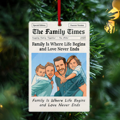 Family Times Personalized Acrylic Ornament. Capture cherished memories with this custom family keepsake.