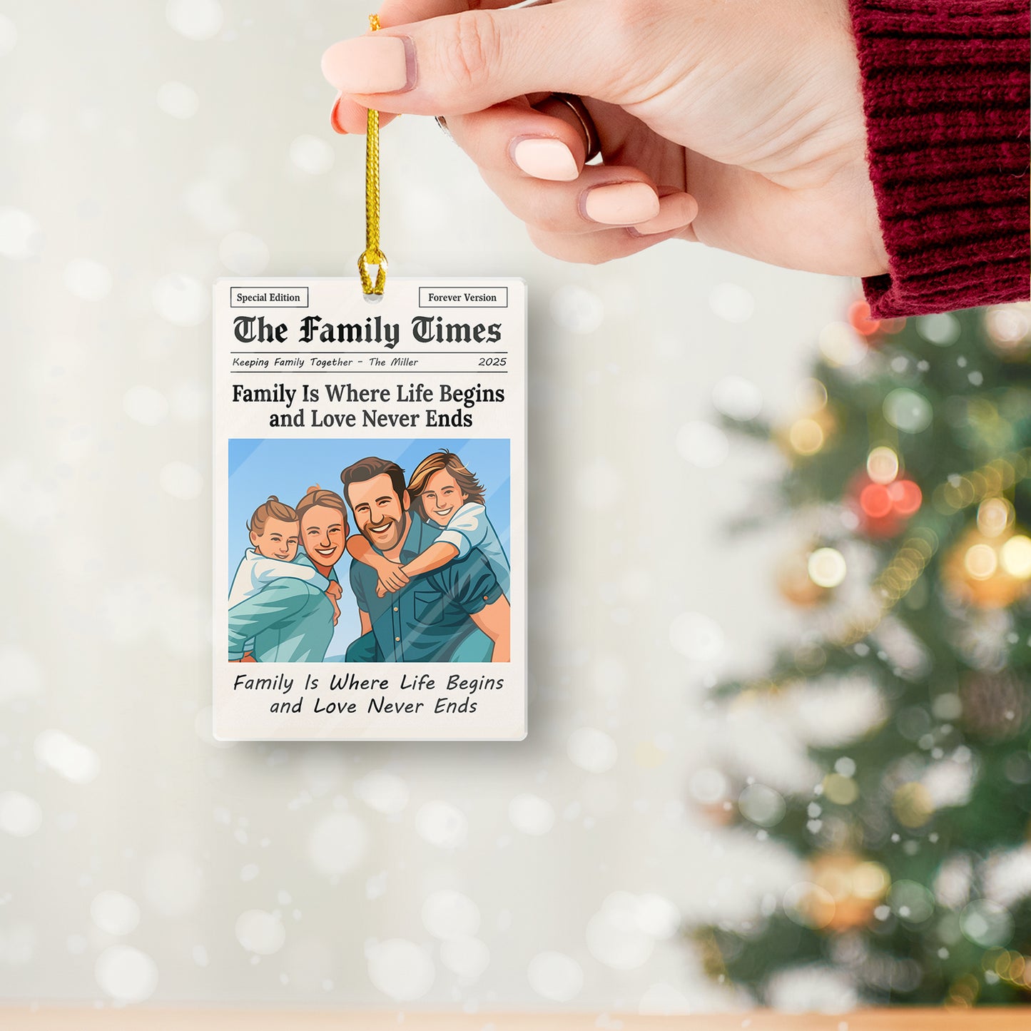 Family Times Personalized Acrylic Ornament. Capture cherished memories with this custom family keepsake.