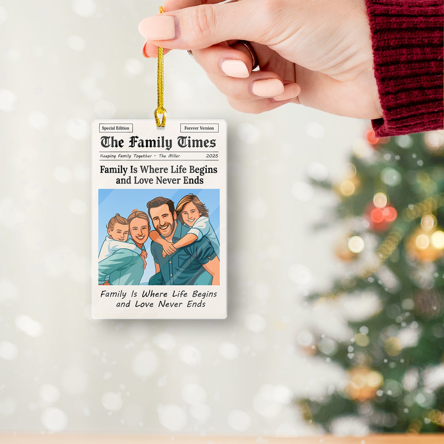 Family Times Personalized Acrylic Ornament. Capture cherished memories with this custom family keepsake.