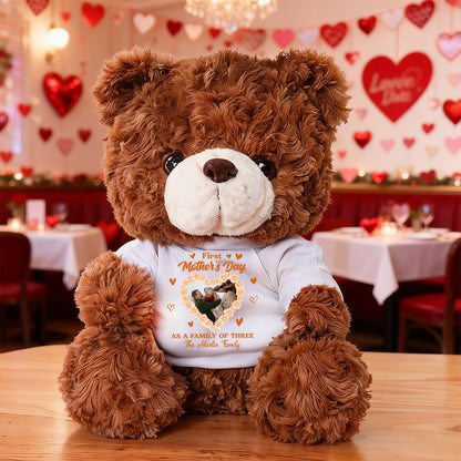 Personalized "First Mother's Day Together" teddy bear plush gift.
