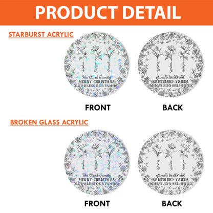 Flowers Garden Christmas Ornament, custom shaped hologram decoration.