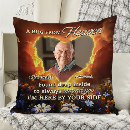 Personalized memorial pillow with "Found Deep Inside" message, a comforting sympathy gift.