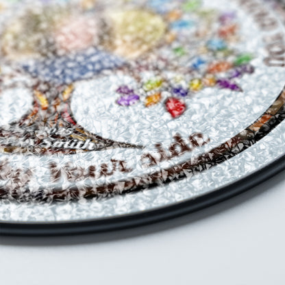 Personalized photo stained glass suncatcher with a cherished memory, found deep inside.