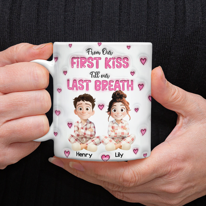 From Our First Kiss Personalized Coffee Mug with 3D effect.