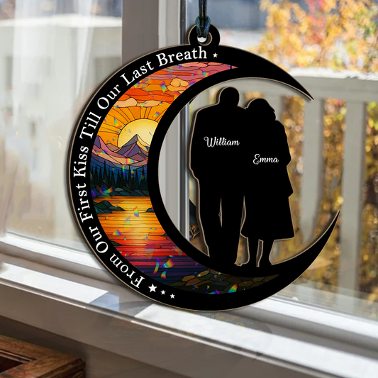 Custom Hologram Ornament - "From Our First Kiss Till Our Last Breath" layered design.