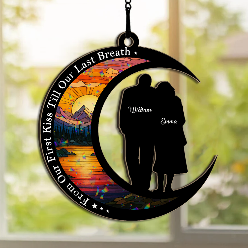 Custom Hologram Ornament - "From Our First Kiss Till Our Last Breath" layered design.