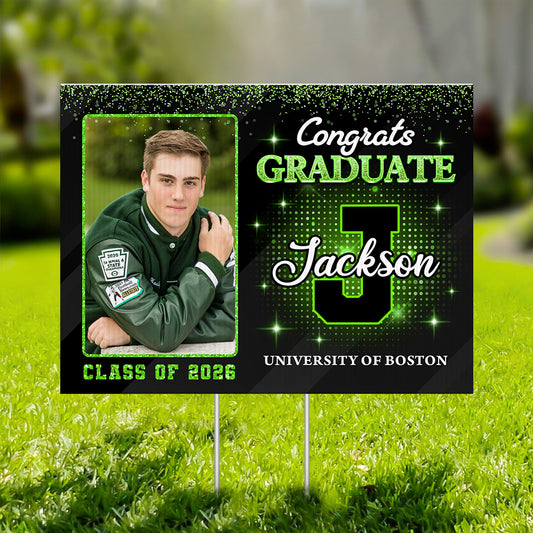 Graduate 2026 Lawn Sign, Graduation Gift - Personalized Graduation Yarn Sign With Stake