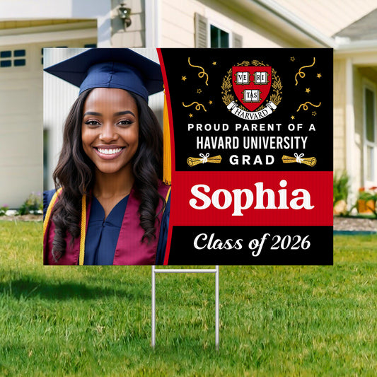 Graduate 2026 Lawn Sign Logo, Graduation Gift - Personalized Graduation Yarn Sign With Stake