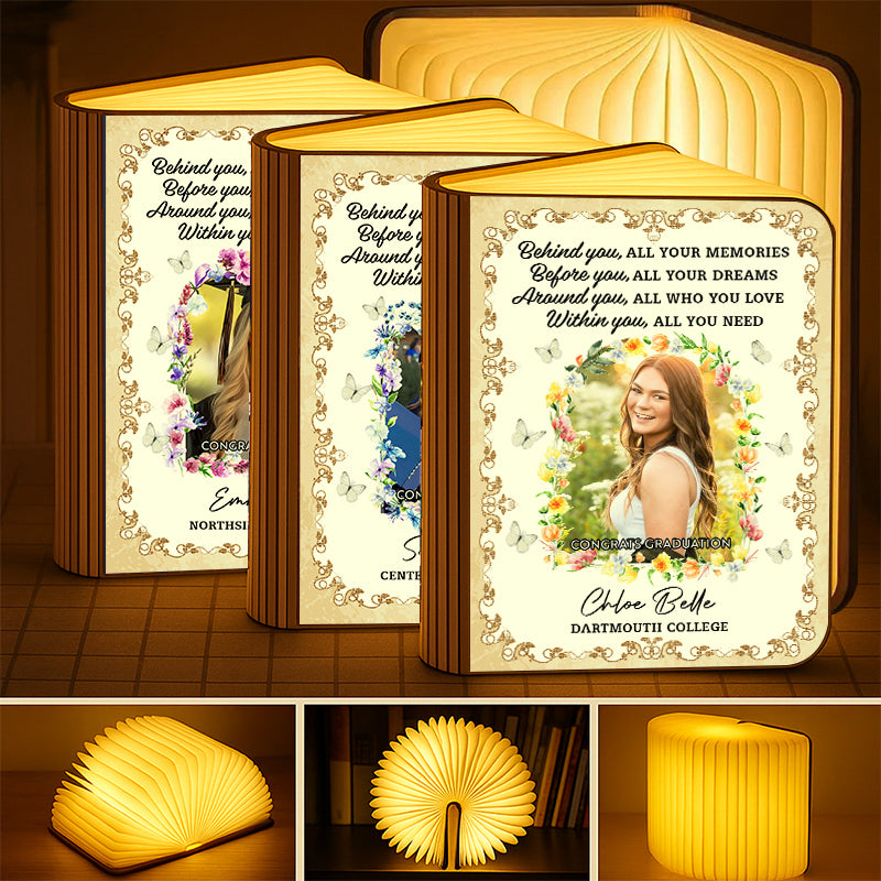 Graduation Class Of 2026 Flowers - Personalized Book Lamp - Book Lovers