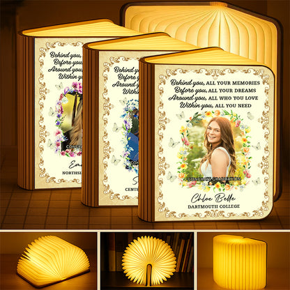 Graduation Class Of 2026 Flowers - Personalized Book Lamp - Book Lovers