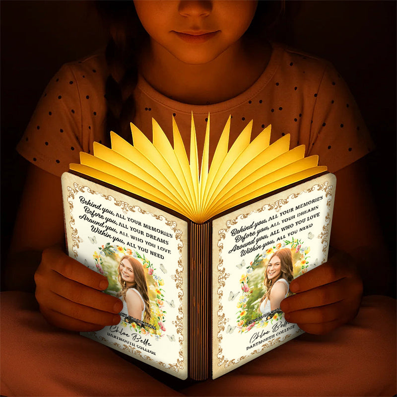 Graduation Class Of 2026 Flowers - Personalized Book Lamp - Book Lovers