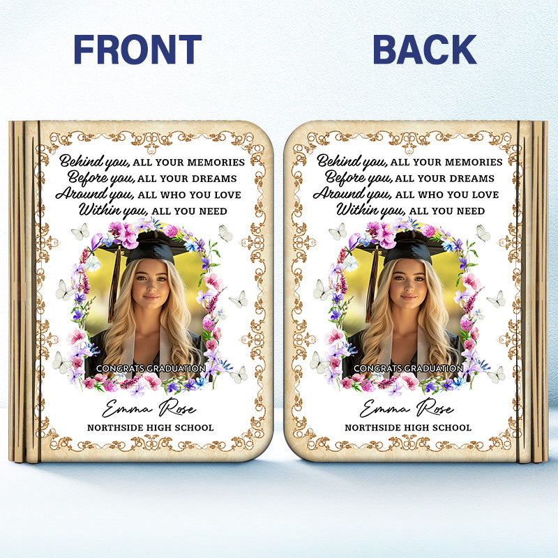 Graduation Class Of 2026 Flowers - Personalized Book Lamp - Book Lovers