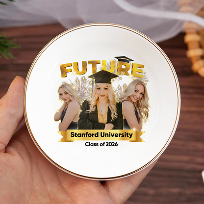 Graduation custom photo ring dish: Personalized gift for graduates.