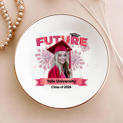 Graduation custom photo ring dish: Personalized gift for graduates.