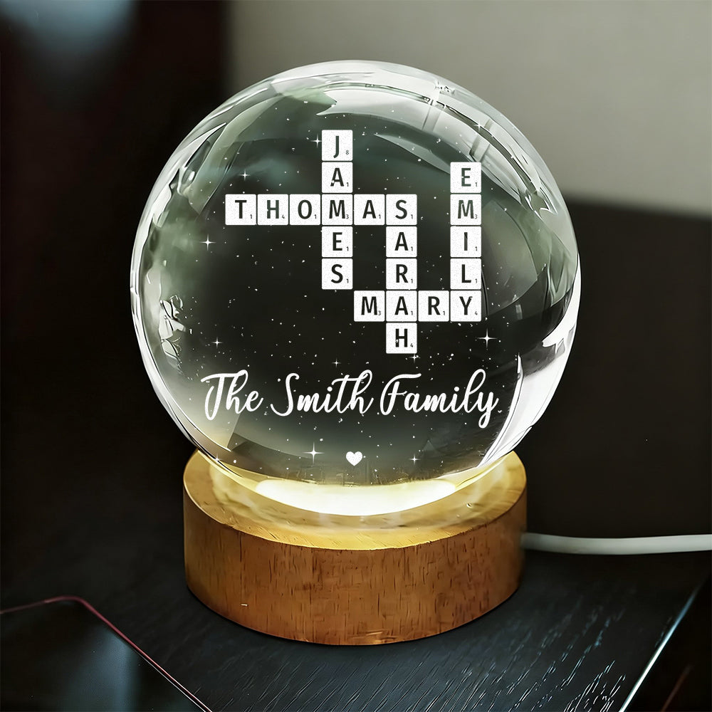 Grand Kids Make Life Grand - Personalized Crystal Globe Lamp