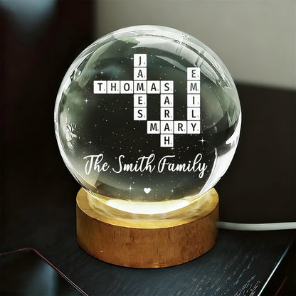 Grand Kids Make Life Grand - Personalized Crystal Globe Lamp