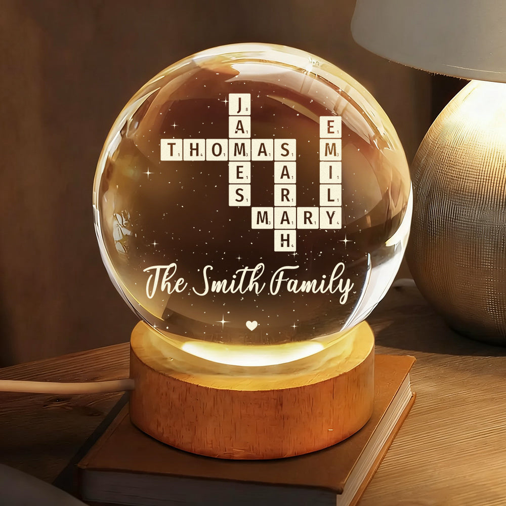 Grand Kids Make Life Grand - Personalized Crystal Globe Lamp