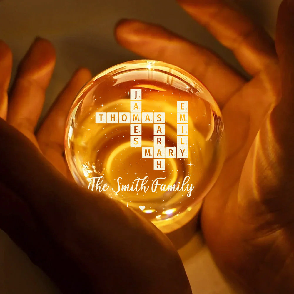 Grand Kids Make Life Grand - Personalized Crystal Globe Lamp
