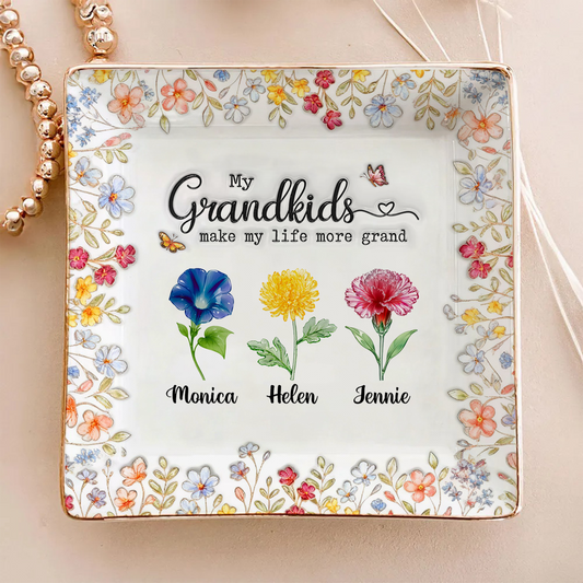 Grandma's Garden personalized ring dish - a sweet Mother's Day gift for jewelry.