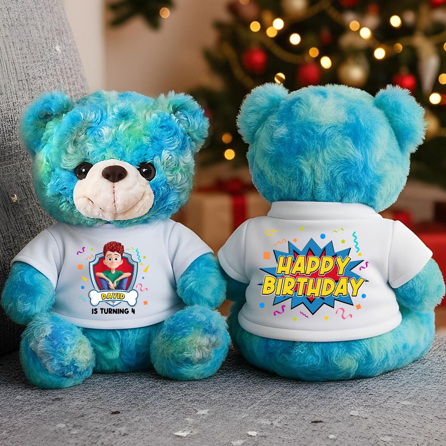 Personalized "Happy Birthday Turning to" Teddy Bear Plush - a custom, cuddly gift for a special birthday.