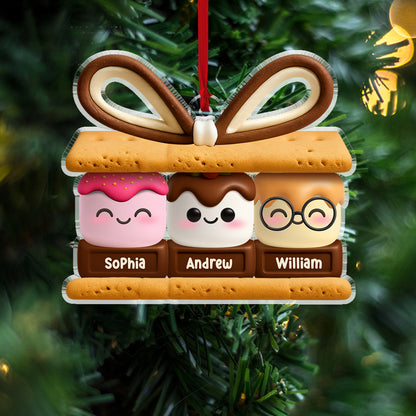 Happy Family Personalized Acrylic Ornament with custom family figures.