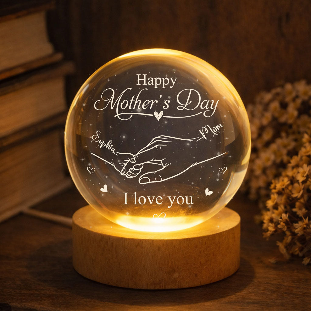 Happy Mother's Day We Love You - Personalized Crystal Globe Lamp