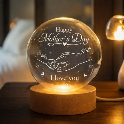 Happy Mother's Day We Love You - Personalized Crystal Globe Lamp