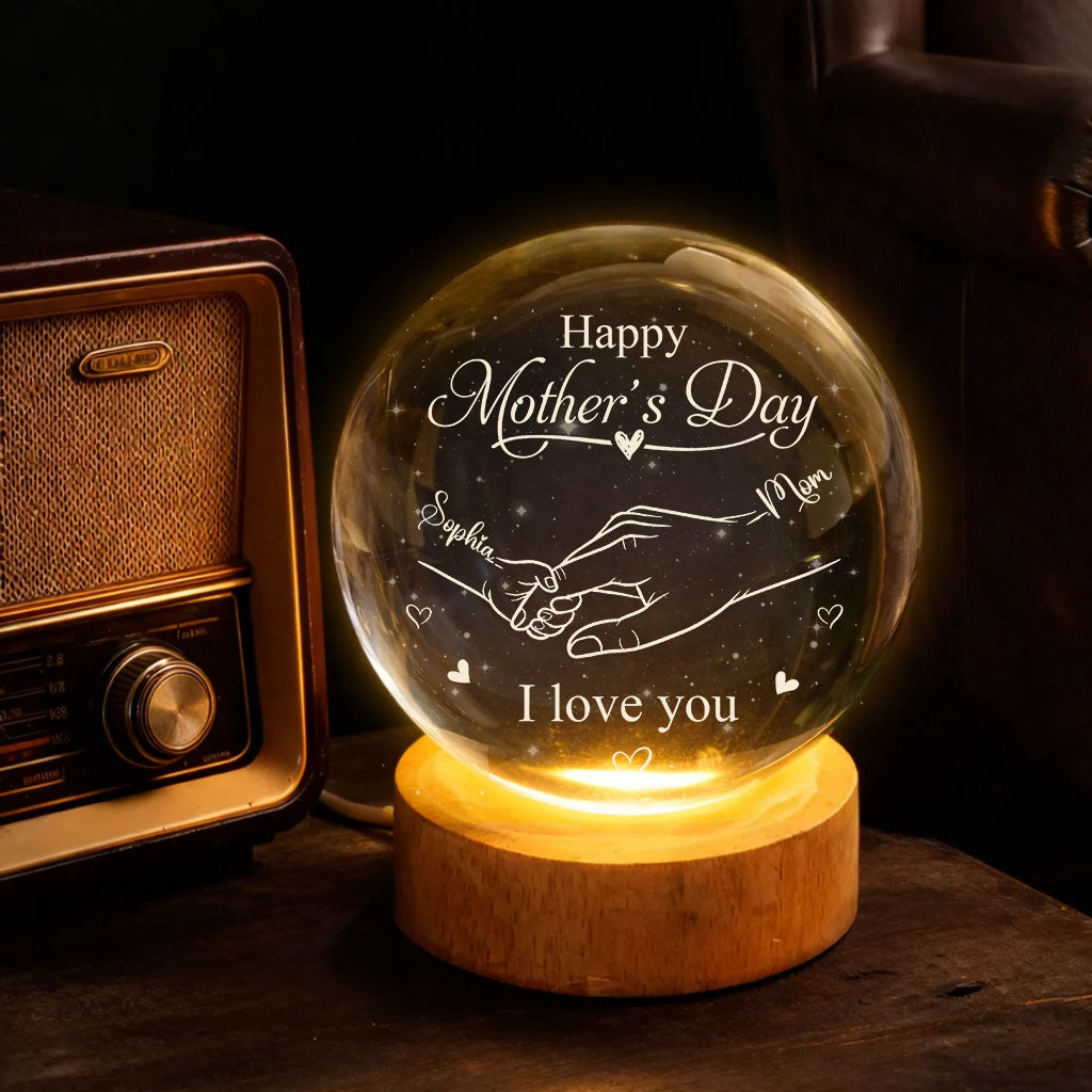 Happy Mother's Day We Love You - Personalized Crystal Globe Lamp