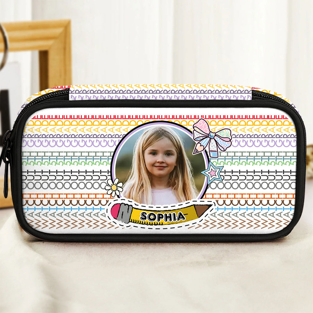 Personalized Pencil Case - Hidden Message "2025", custom name gift for students.