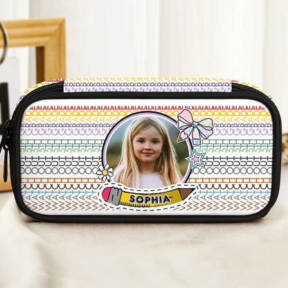 Personalized Pencil Case - Hidden Message "2025", custom name gift for students.
