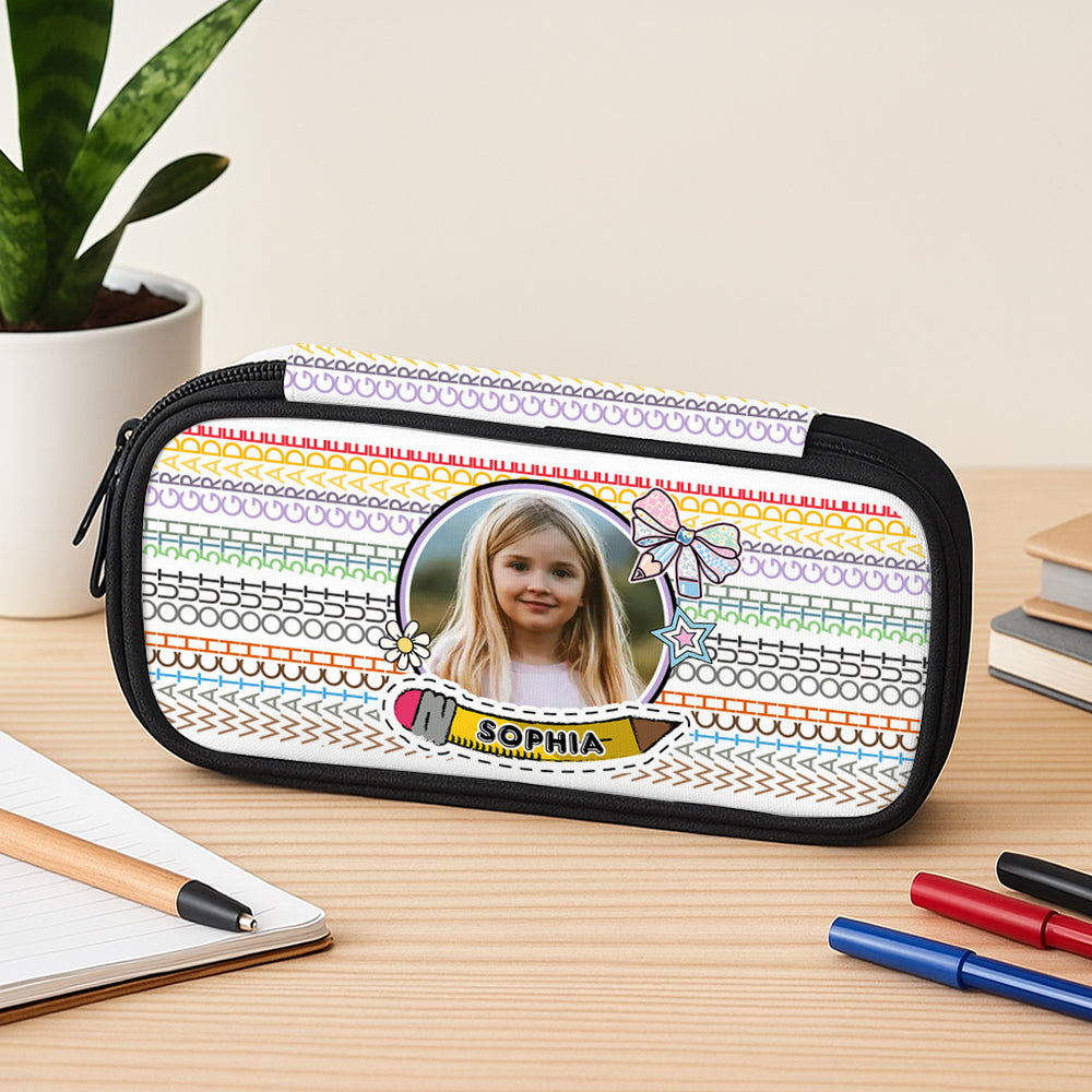 Personalized Pencil Case - Hidden Message "2025", custom name gift for students.