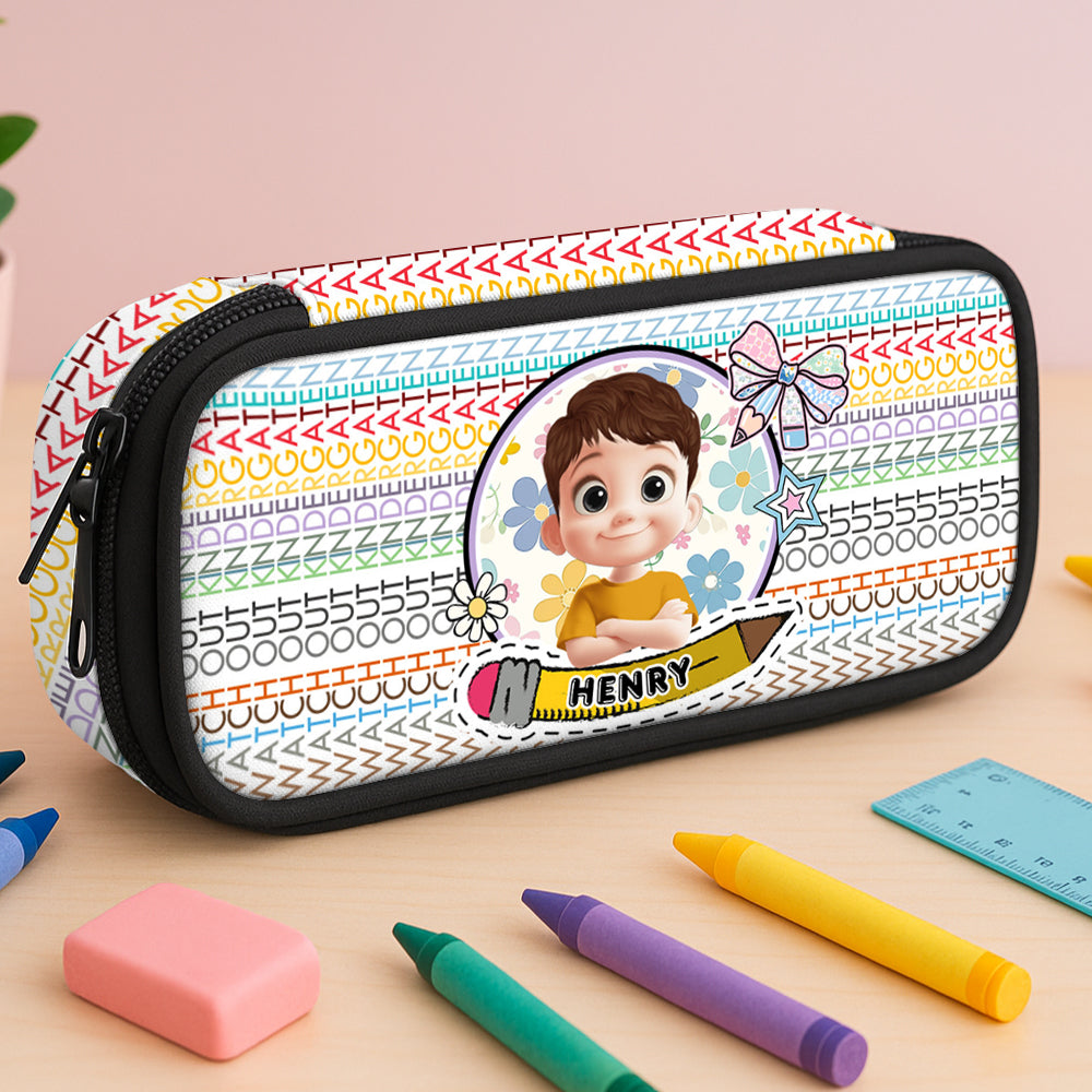 Personalized Pencil Case - Hidden Message "2025", custom name gift for students.