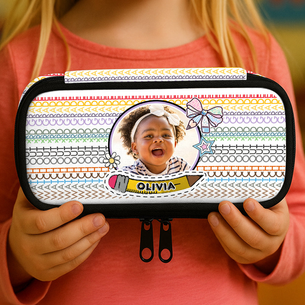 Personalized Pencil Case - Hidden Message "2025", custom name gift for students.