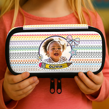 Personalized Pencil Case - Hidden Message "2025", custom name gift for students.