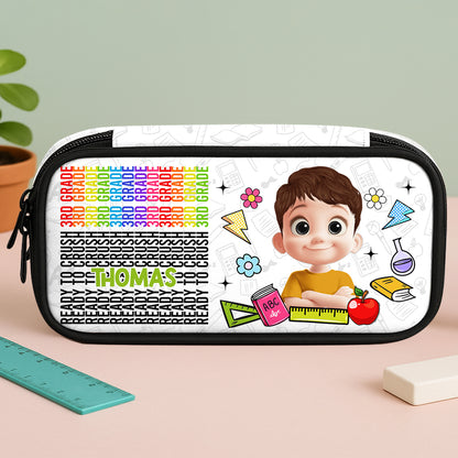 Personalized Pencil Case with "Ready to Crush" design and hidden message reveal.