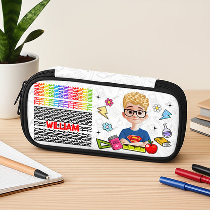 Personalized Pencil Case with "Ready to Crush" design and hidden message reveal.