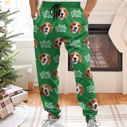 Ho Ho Ho personalized pajama pants with custom face photo - a fun Christmas gift idea.