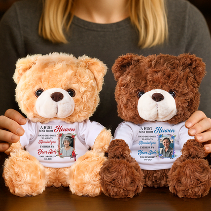 Hug From Heaven Cardinal Memorial Teddy Bear - Personalized plush sympathy gift.